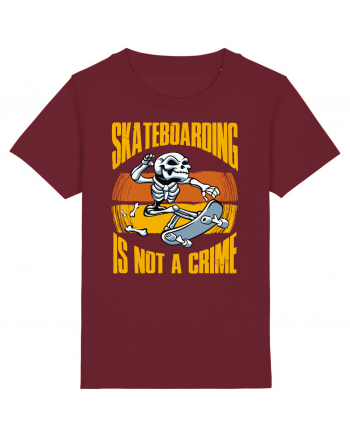 Skeleton Skateboarding Is Not A Crime Burgundy