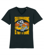 Skeleton Skateboarding Is Not A Crime Tricou mânecă scurtă guler V Bărbat Presenter