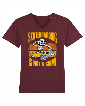 Skeleton Skateboarding Is Not A Crime Burgundy