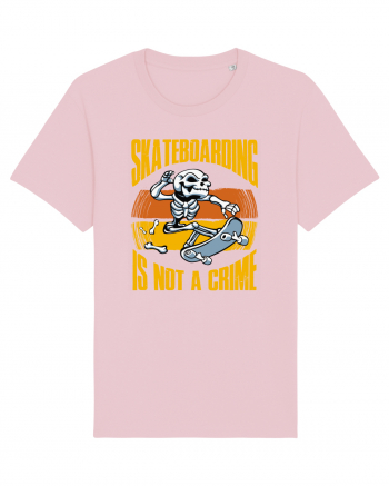 Skeleton Skateboarding Is Not A Crime Cotton Pink