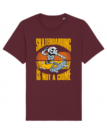 Skeleton Skateboarding Is Not A Crime Burgundy