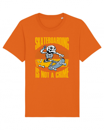 Skeleton Skateboarding Is Not A Crime Bright Orange