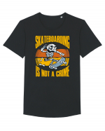 Skeleton Skateboarding Is Not A Crime Tricou mânecă scurtă guler larg Bărbat Skater