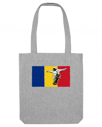 Vintage Romanian Flag Skateboarding Heather Grey