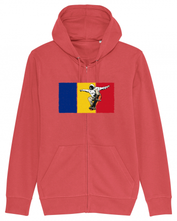 Vintage Romanian Flag Skateboarding Carmine Red