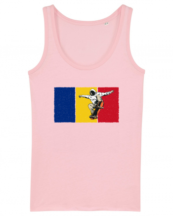 Vintage Romanian Flag Skateboarding Cotton Pink