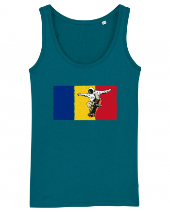 Vintage Romanian Flag Skateboarding Ocean Depth