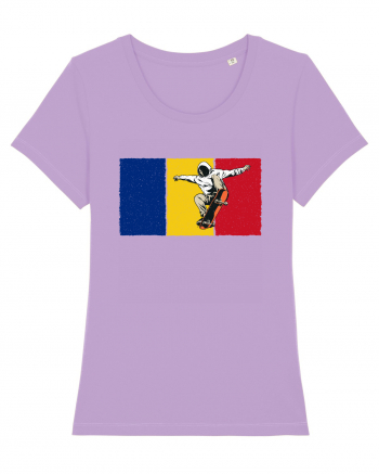 Vintage Romanian Flag Skateboarding Lavender Dawn