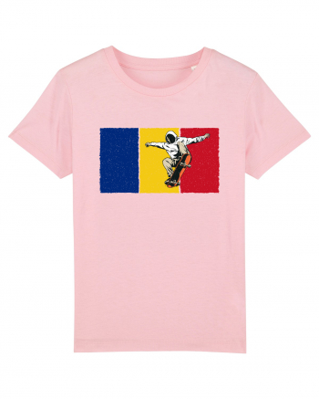 Vintage Romanian Flag Skateboarding Cotton Pink