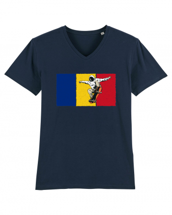 Vintage Romanian Flag Skateboarding French Navy