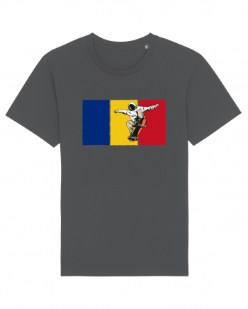 Vintage Romanian Flag Skateboarding Anthracite