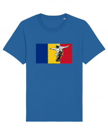 Vintage Romanian Flag Skateboarding Royal Blue