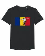 Vintage Romanian Flag Skateboarding Tricou mânecă scurtă guler larg Bărbat Skater