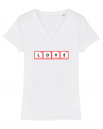 Love (chemical symbols) Tricou mânecă scurtă guler V Damă Evoker