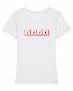 Love (chemical symbols) Tricou mânecă scurtă guler larg fitted Damă Expresser