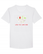 Wish you were here Tricou mânecă scurtă guler larg Bărbat Skater