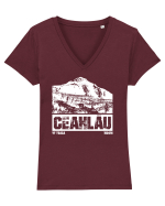 Călător în România - Ceahlau Tricou mânecă scurtă guler V Damă Evoker