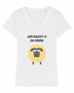 Am facut-o de oaie Tricou mânecă scurtă guler V Damă Evoker