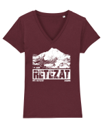 Călător în România - Vf Retezat Tricou mânecă scurtă guler V Damă Evoker