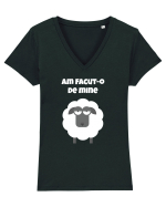 Am facut-o de oaie Tricou mânecă scurtă guler V Damă Evoker