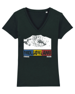 pentru montaniarzi - Romania - Moldoveanu Tricou mânecă scurtă guler V Damă Evoker