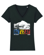 pentru montaniarzi - Romania - Retezat Tricou mânecă scurtă guler V Damă Evoker
