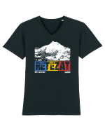 pentru montaniarzi - Romania - Retezat Tricou mânecă scurtă guler V Bărbat Presenter