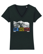 pentru montaniarzi - Romania - Vf Bucura - Bucegi Tricou mânecă scurtă guler V Damă Evoker