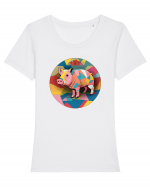 picasso piglet Tricou mânecă scurtă guler larg fitted Damă Expresser