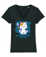 CEA MAI BUNA VIATA ... pana acum (MEOWMMM - pisica yoga) Tricou mânecă scurtă guler V Damă Evoker