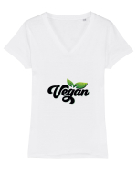 VEGAN Tricou mânecă scurtă guler V Damă Evoker