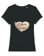 Love Tricou mânecă scurtă guler larg fitted Damă Expresser