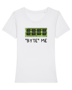 Byte me Tricou mânecă scurtă guler larg fitted Damă Expresser