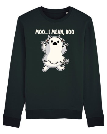 Ghost Cow Moo I Mean Boo Halloween Black