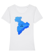 Giurgiu County Map Tricou mânecă scurtă guler larg fitted Damă Expresser
