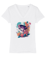 beauty of today Tricou mânecă scurtă guler V Damă Evoker