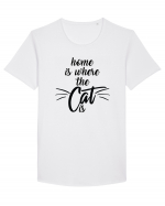 Home is where the cat is Tricou mânecă scurtă guler larg Bărbat Skater