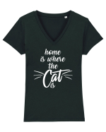 Home is where the cat is Tricou mânecă scurtă guler V Damă Evoker