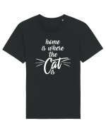 Home is where the cat is Tricou mânecă scurtă Unisex Rocker