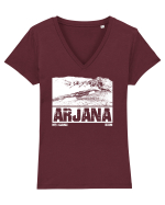 Călător în România - Vf Arjana in Mții Cernei Tricou mânecă scurtă guler V Damă Evoker
