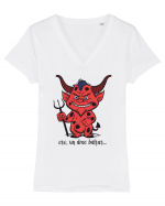 Ete, un drac bălțat Tricou mânecă scurtă guler V Damă Evoker