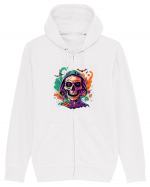 Vibrant Halloween Skull: Spooky and Colorful Delight! Hanorac cu fermoar Unisex Connector