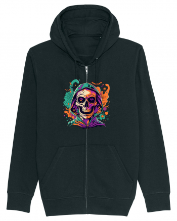 Vibrant Halloween Skull: Spooky and Colorful Delight! Black