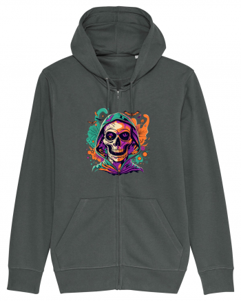 Vibrant Halloween Skull: Spooky and Colorful Delight! Anthracite