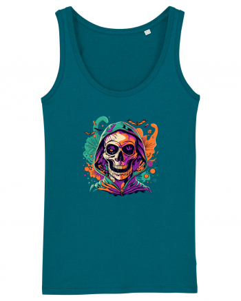 Vibrant Halloween Skull: Spooky and Colorful Delight! Ocean Depth