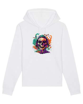 Vibrant Halloween Skull: Spooky and Colorful Delight! White