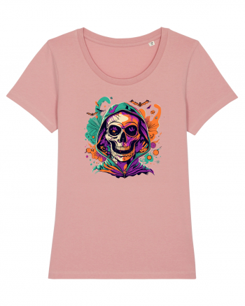 Vibrant Halloween Skull: Spooky and Colorful Delight! Canyon Pink