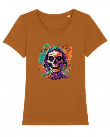 Vibrant Halloween Skull: Spooky and Colorful Delight! Roasted Orange