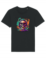 Vibrant Halloween Skull: Spooky and Colorful Delight! Tricou mânecă scurtă Unisex Rocker