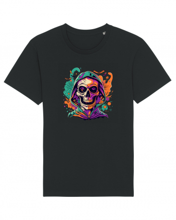 Vibrant Halloween Skull: Spooky and Colorful Delight! Black